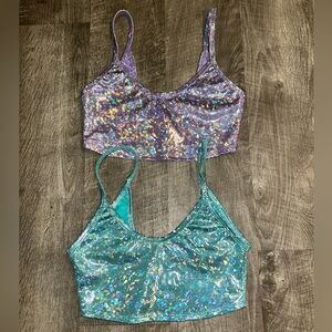 Holographic Sequin Camisole - Purple & Teal